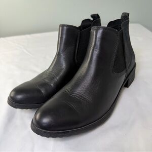 Aetrex Beth Black Leather Ankle Chelsea Boots Size 8 NO INSOLES